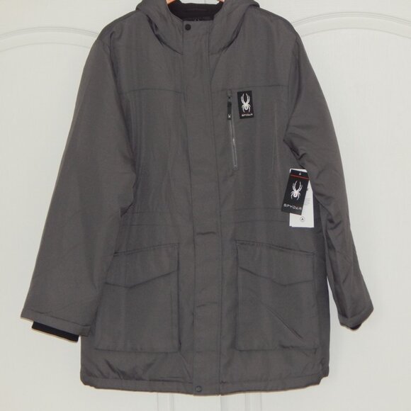SPYDER POLAR Parka Jacket Waterproof ThermaWEB Insulation Gray Men’s XL NWT - Picture 4 of 15